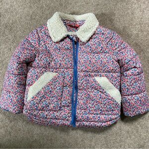 Mini Boden Kids' Floral Puffer Jacket